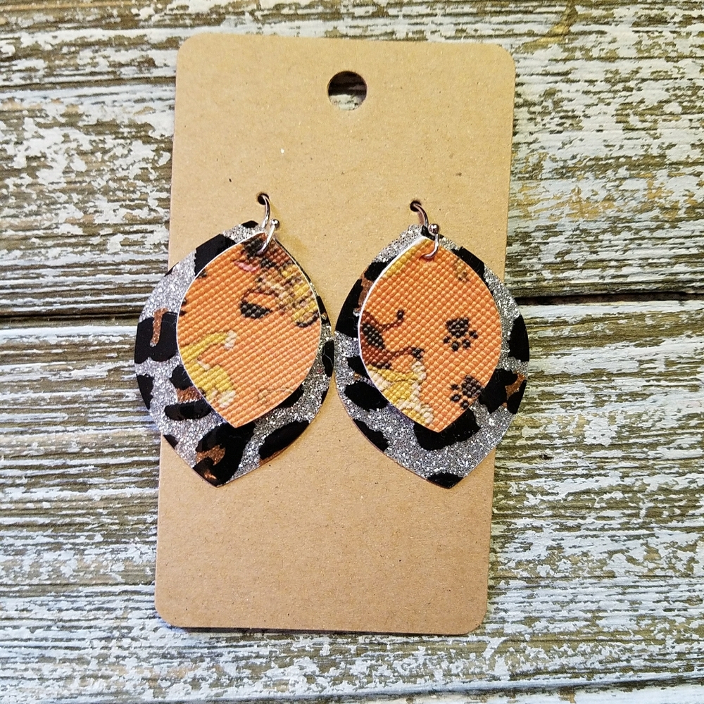 Small Faux Leather Earrings